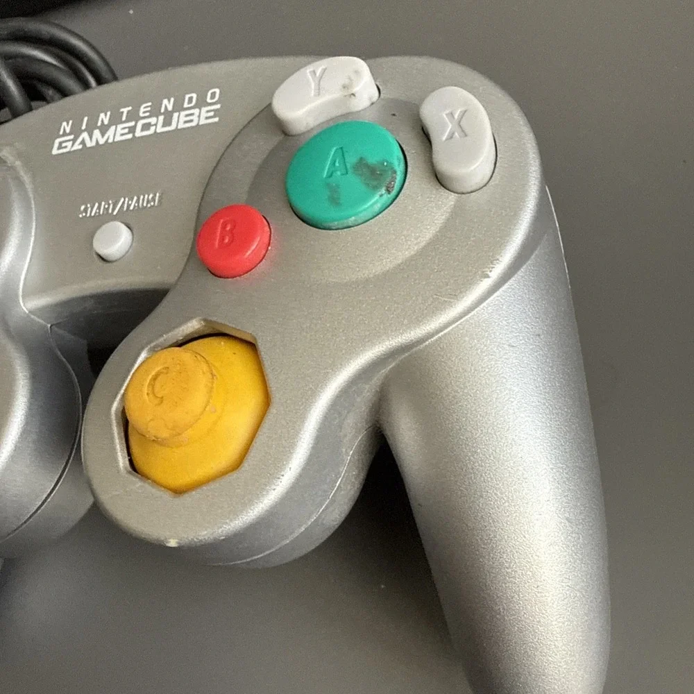 Genuine OEM Nintendo GameCube DOL-003 Platinum Silver Controller Untested
